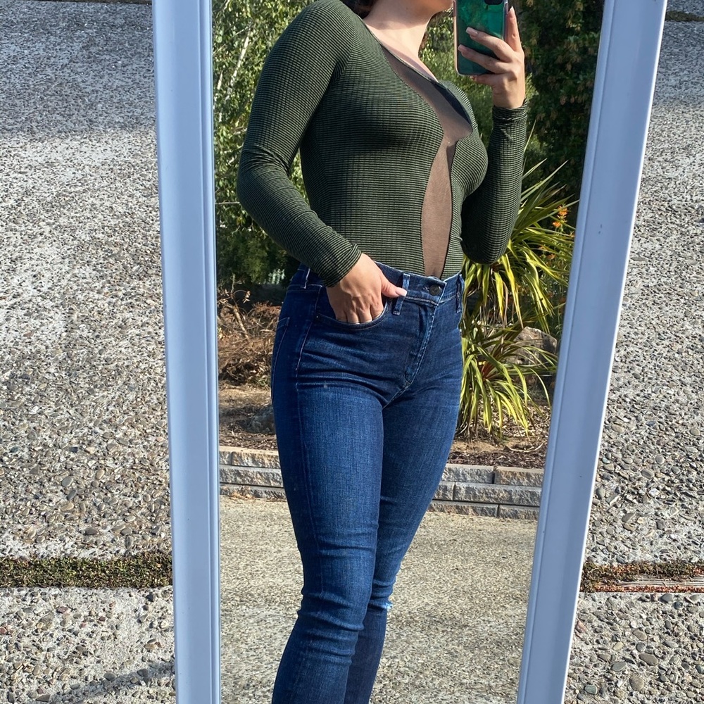 Long Sleeve Bodysuit w/ Mesh Details